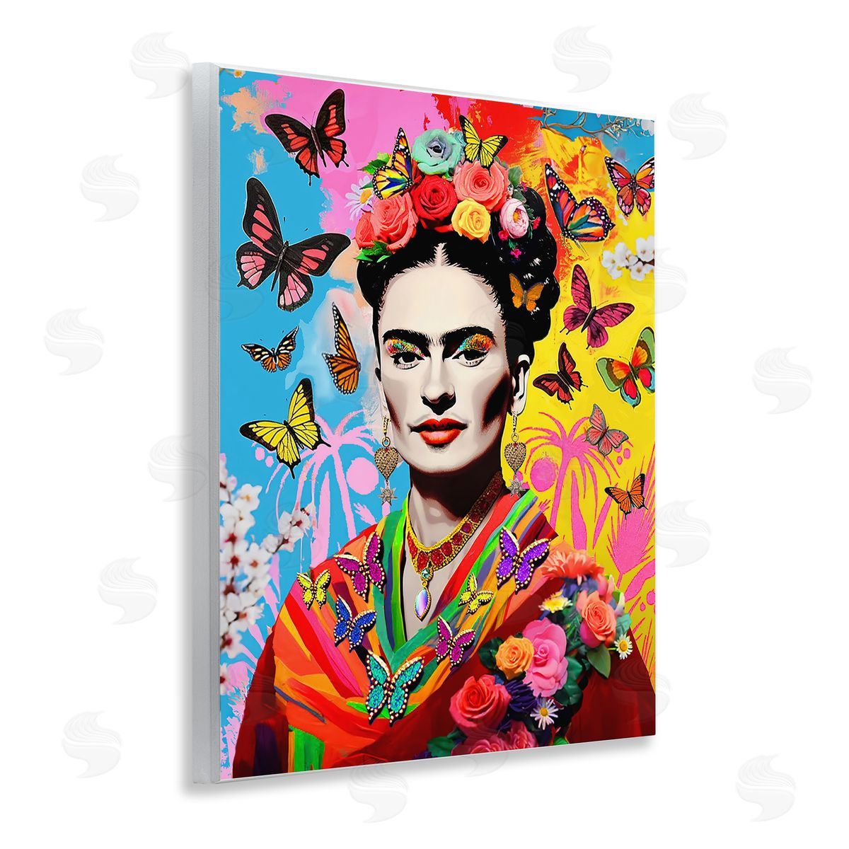 Jess Stempel Eccentric Butterflies Frida Wooden Wall Plaque Art Print