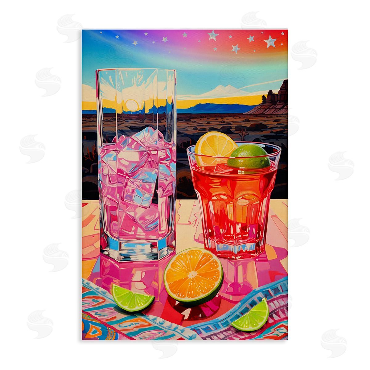 Jess Stempel Cocktails at Sunset View Canvas Wall Art Print
