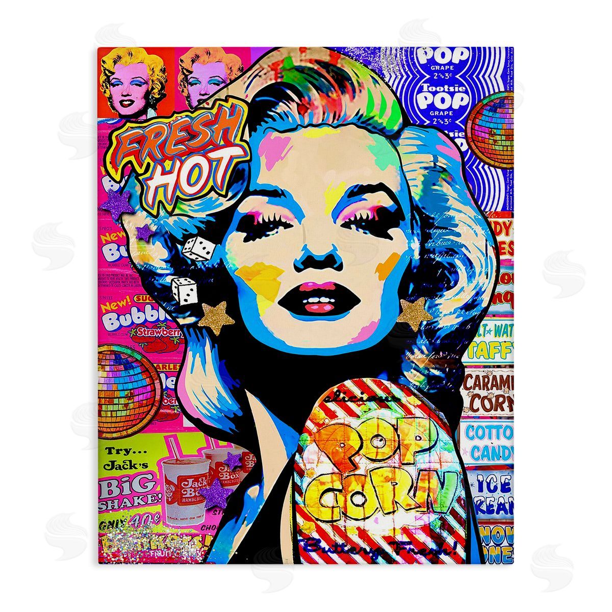 Jess Stempel Groovy Pop Style Marilyn Canvas Wall Art Print