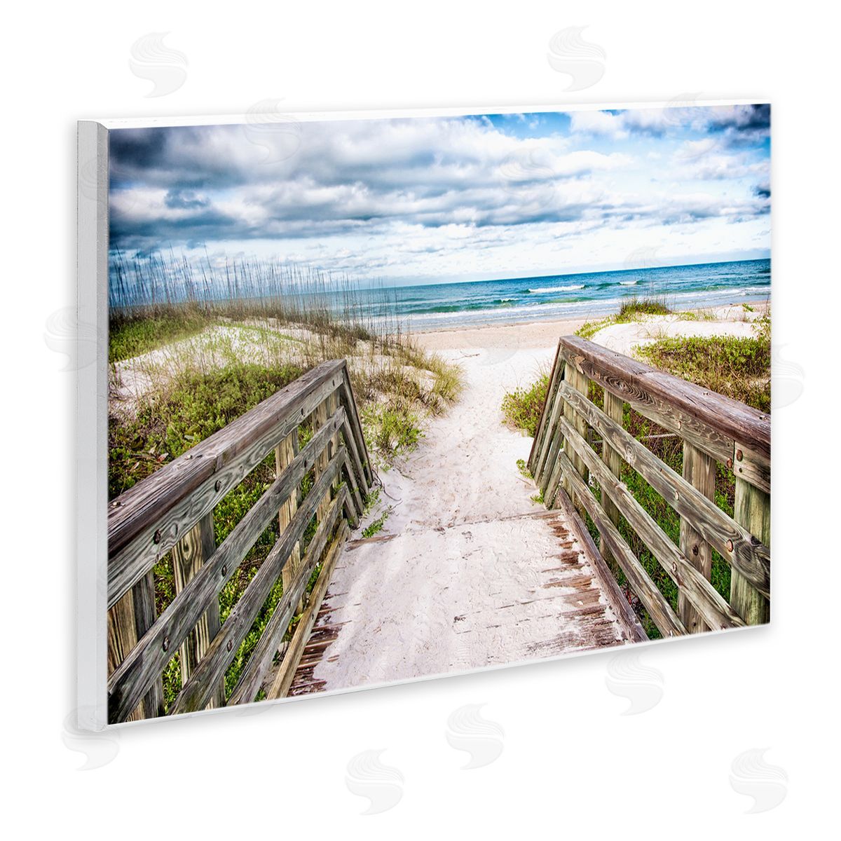 Mary Lou Johnson Sandy Coast Boardwalk Wooden Wall Plaque Art Print