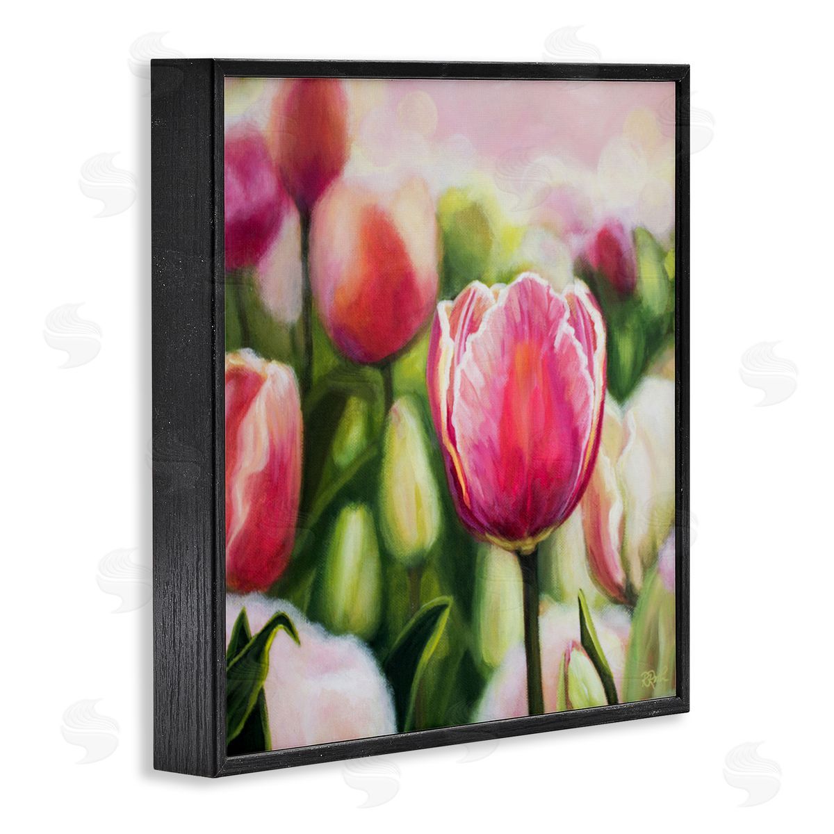 Raquel Roth Blooming Tulips Garden Black Framed Giclee Wall Art Print