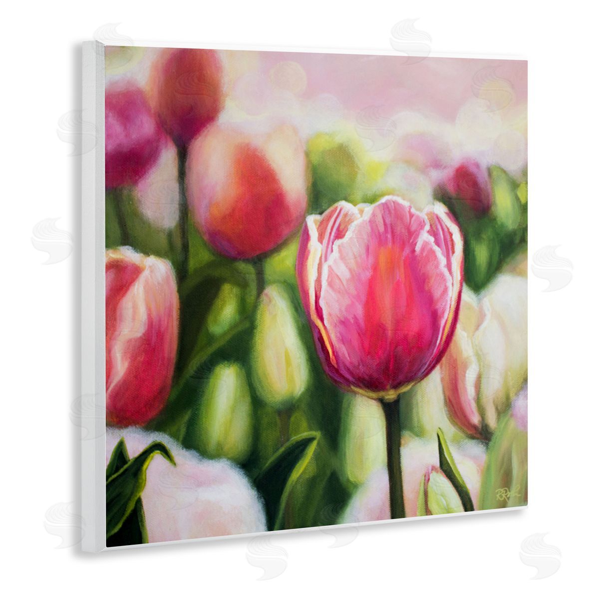 Raquel Roth Blooming Tulips Garden Wooden Wall Plaque Art Print