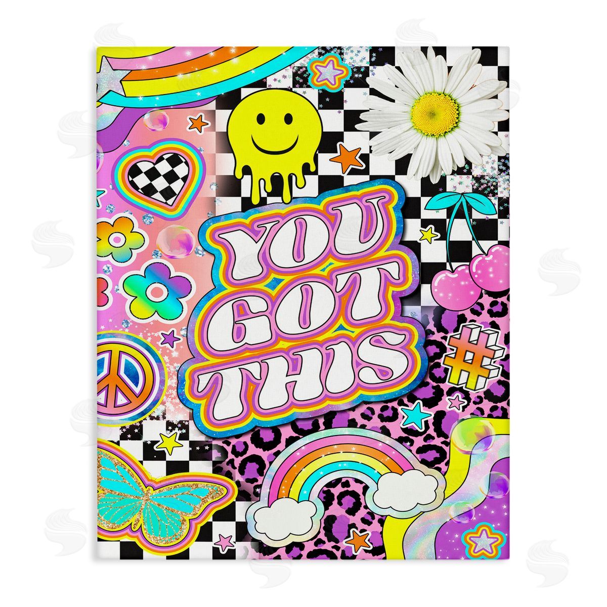 Jess Stempel Groovy You Got This Collage Canvas Wall Art Print