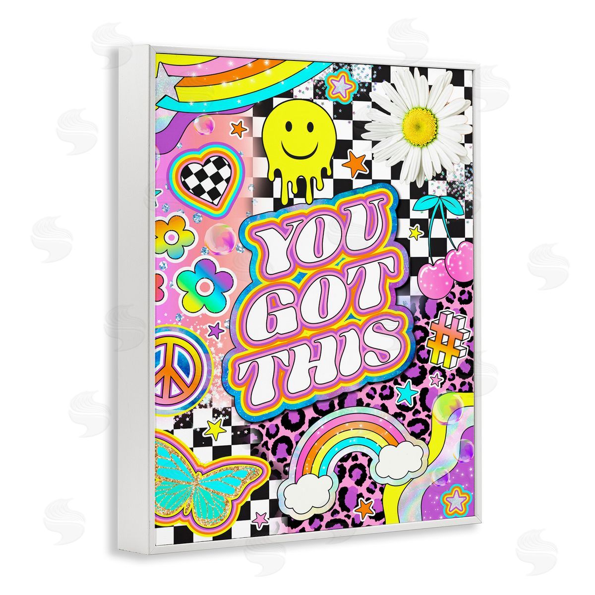 Jess Stempel Groovy You Got This Collage White Framed Giclee Wall Art Print