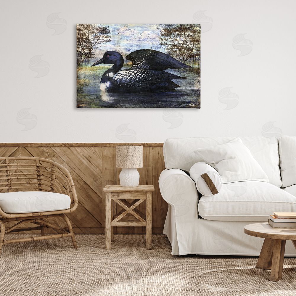 Paul Brent Loon in Rustic Pond Canvas Wall Art Print in Room