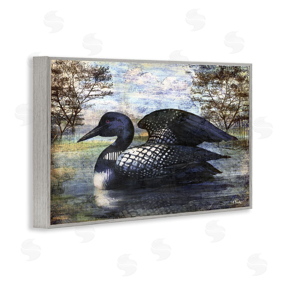 Paul Brent Loon in Rustic Pond Gray Framed Giclee Wall Art Print