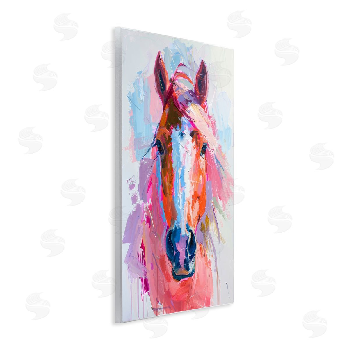 Petal Prints Design Sunset Horse Visage Wooden Wall Plaque Art Print