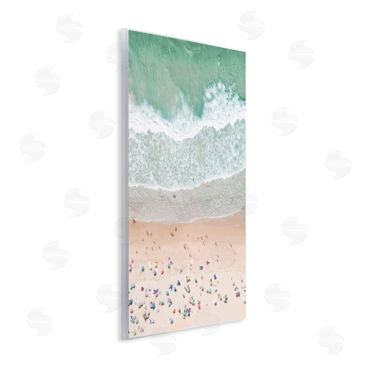 Sisi and Seb Aerial Summer Beach Wooden Wall Plaque Art Print