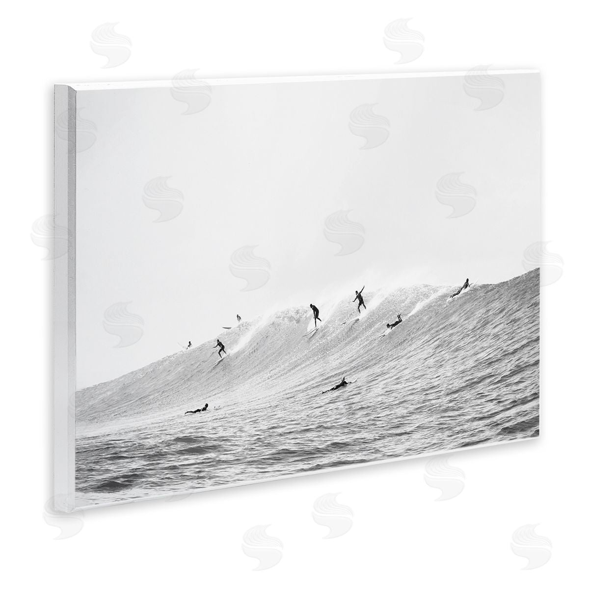 Sisi and Seb Summer Wave Surfers Wooden Wall Plaque Art Print