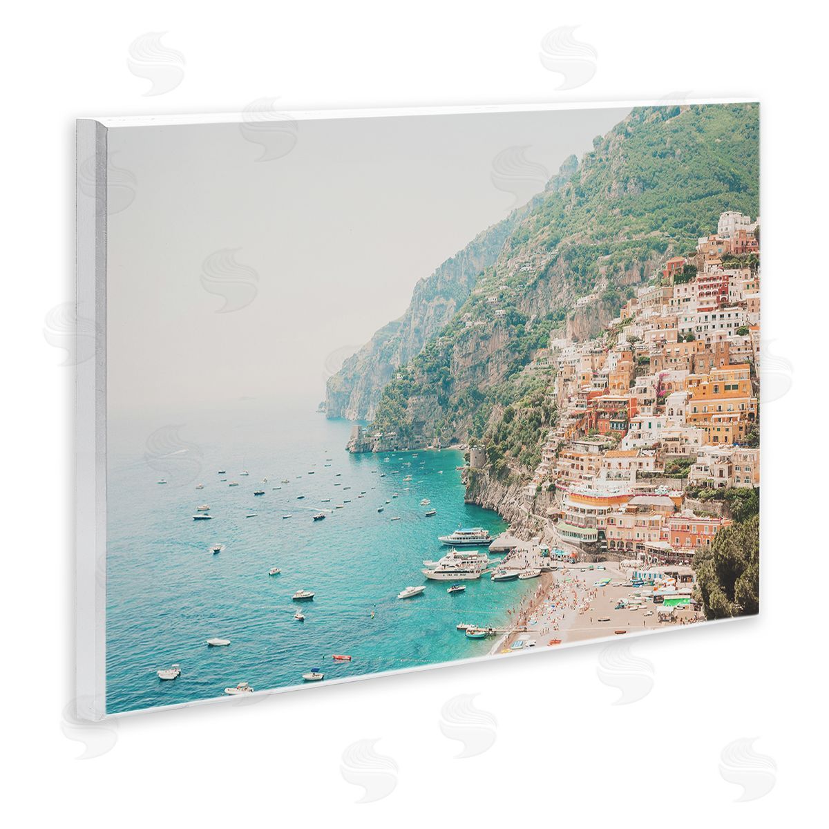 Sisi and Seb Amalfi Coast Harbor Wooden Wall Plaque Art Print