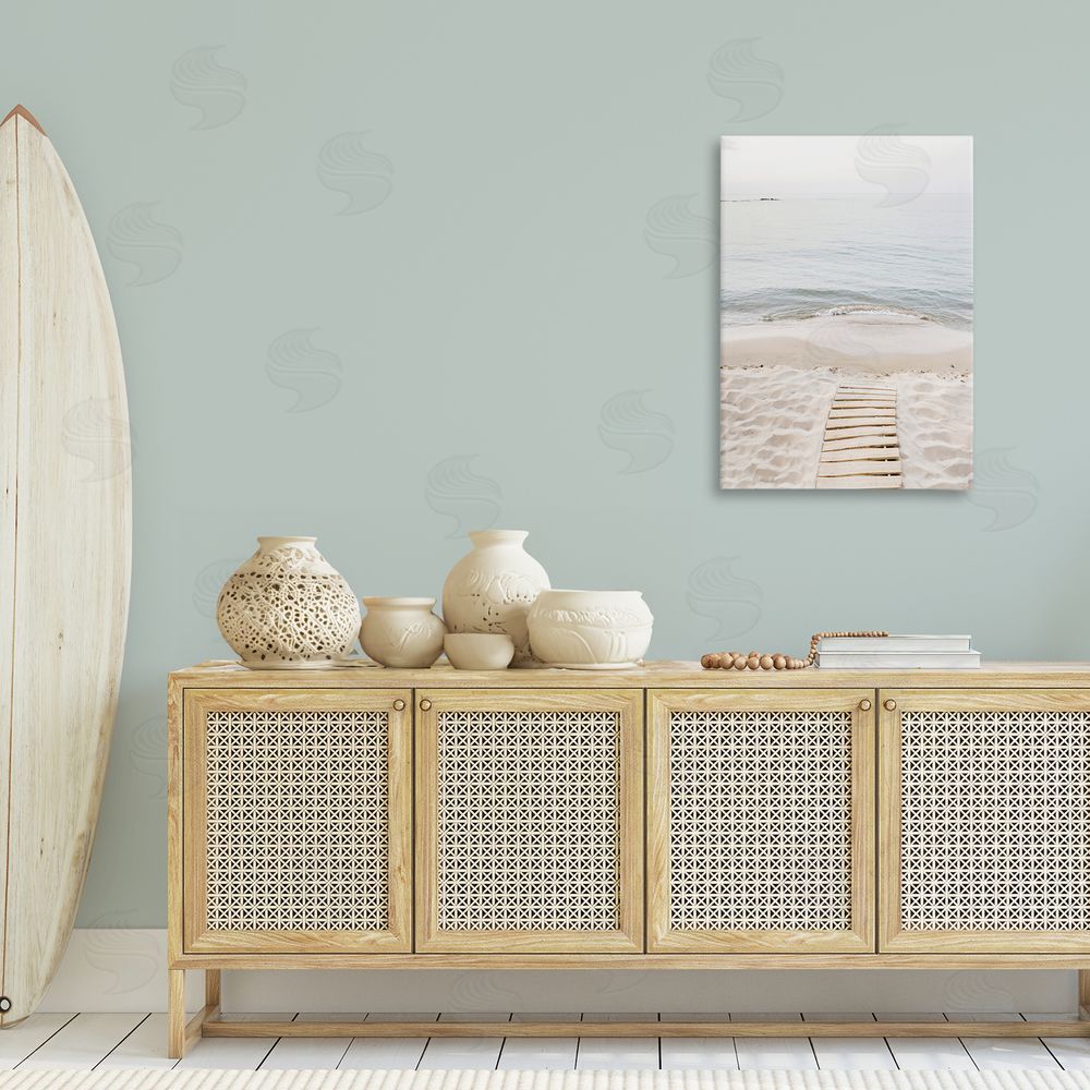 Sisi and Seb Steps Toward Beach Shore Canvas Wall Art Print in Room