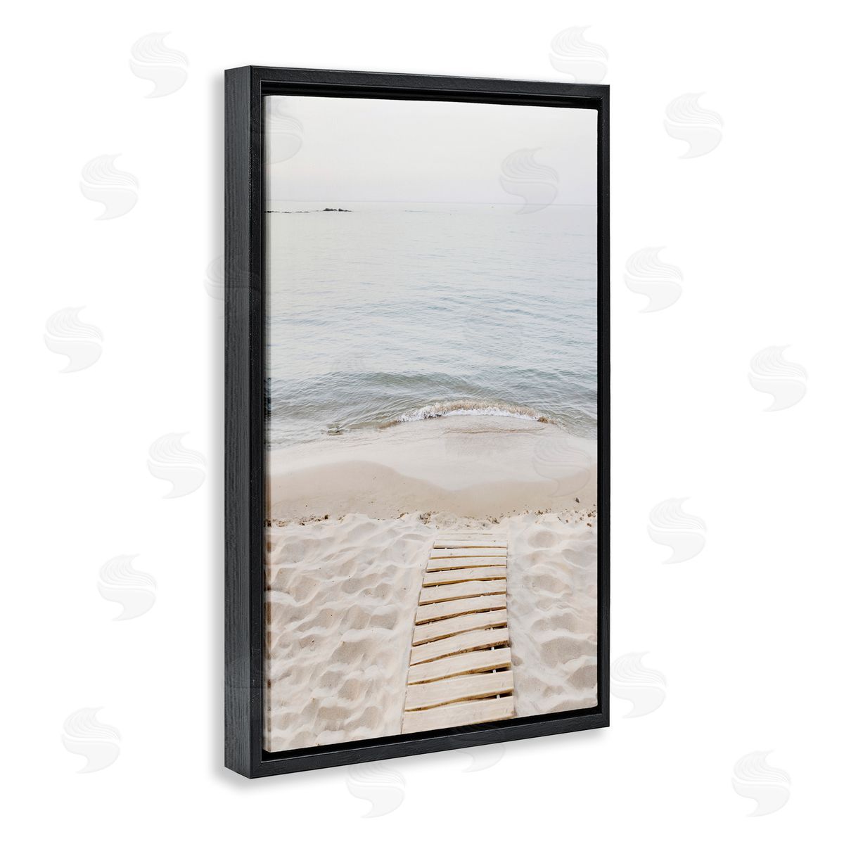 Sisi and Seb Steps Toward Beach Shore Black Floating Frame Canvas Wall Art Print