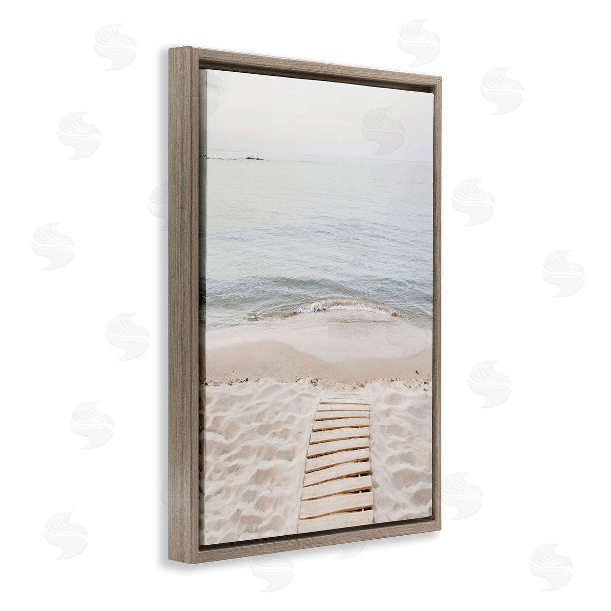 Sisi and Seb Steps Toward Beach Shore Brown Floating Frame Canvas Wall Art Print