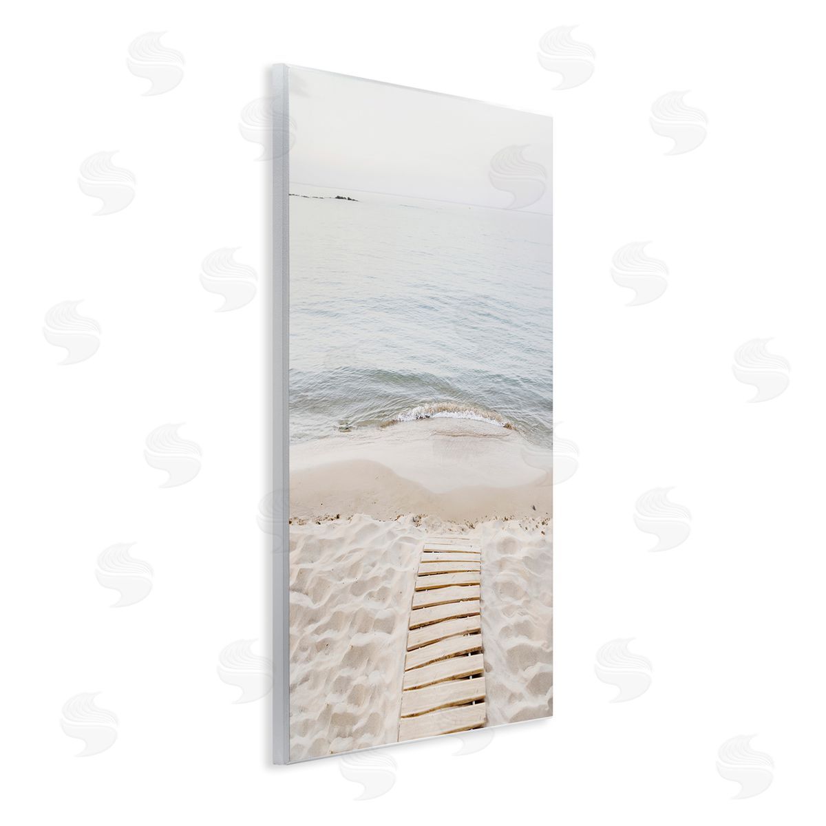 Sisi and Seb Steps Toward Beach Shore Wooden Wall Plaque Art Print