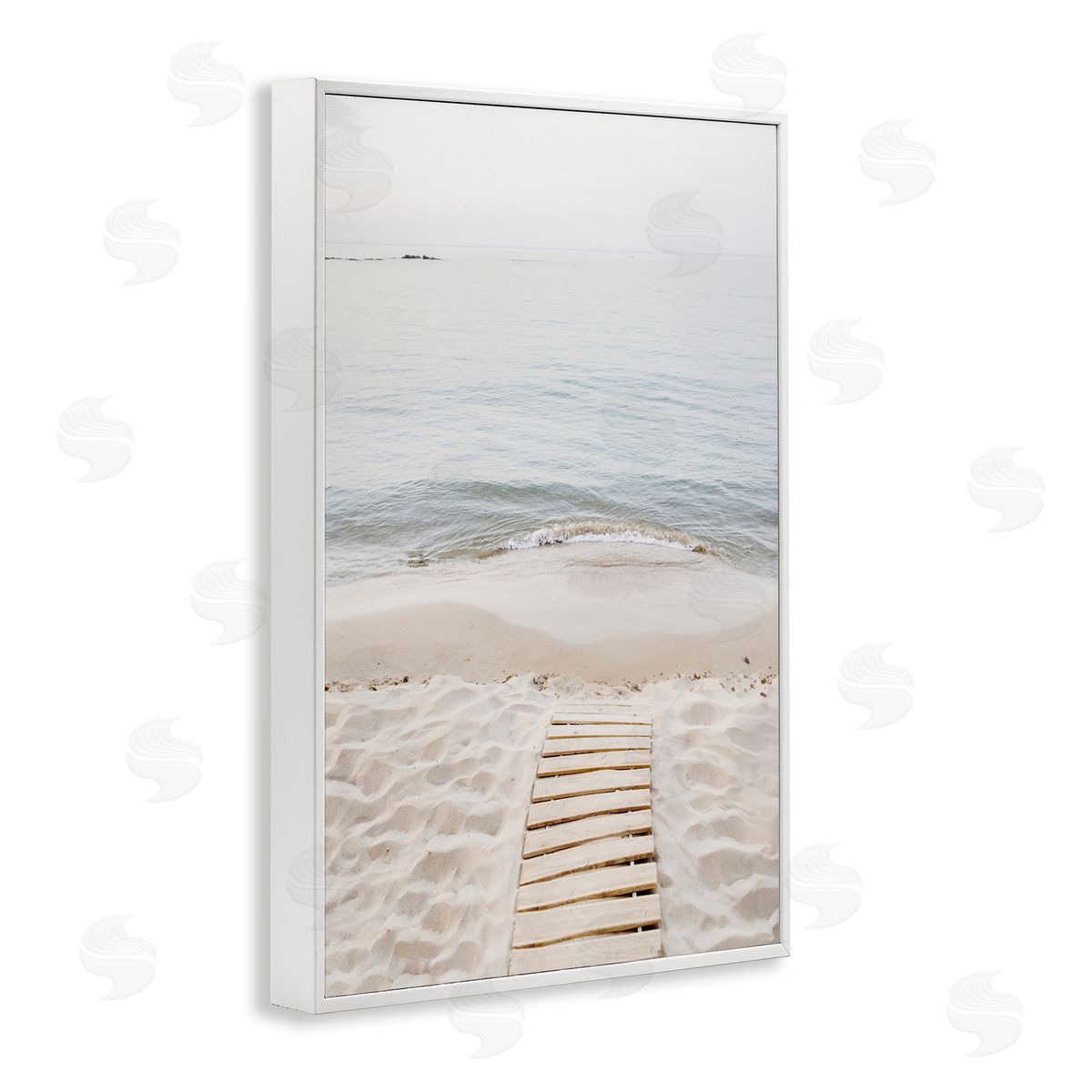 Sisi and Seb Steps Toward Beach Shore White Framed Giclee Wall Art Print