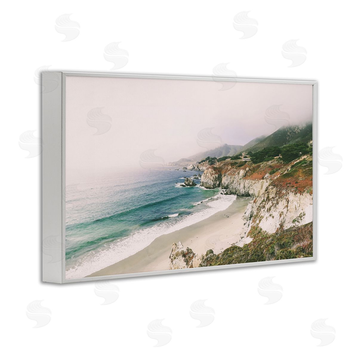 Sisi and Seb Big Sur Coast View White Framed Giclee Wall Art Print