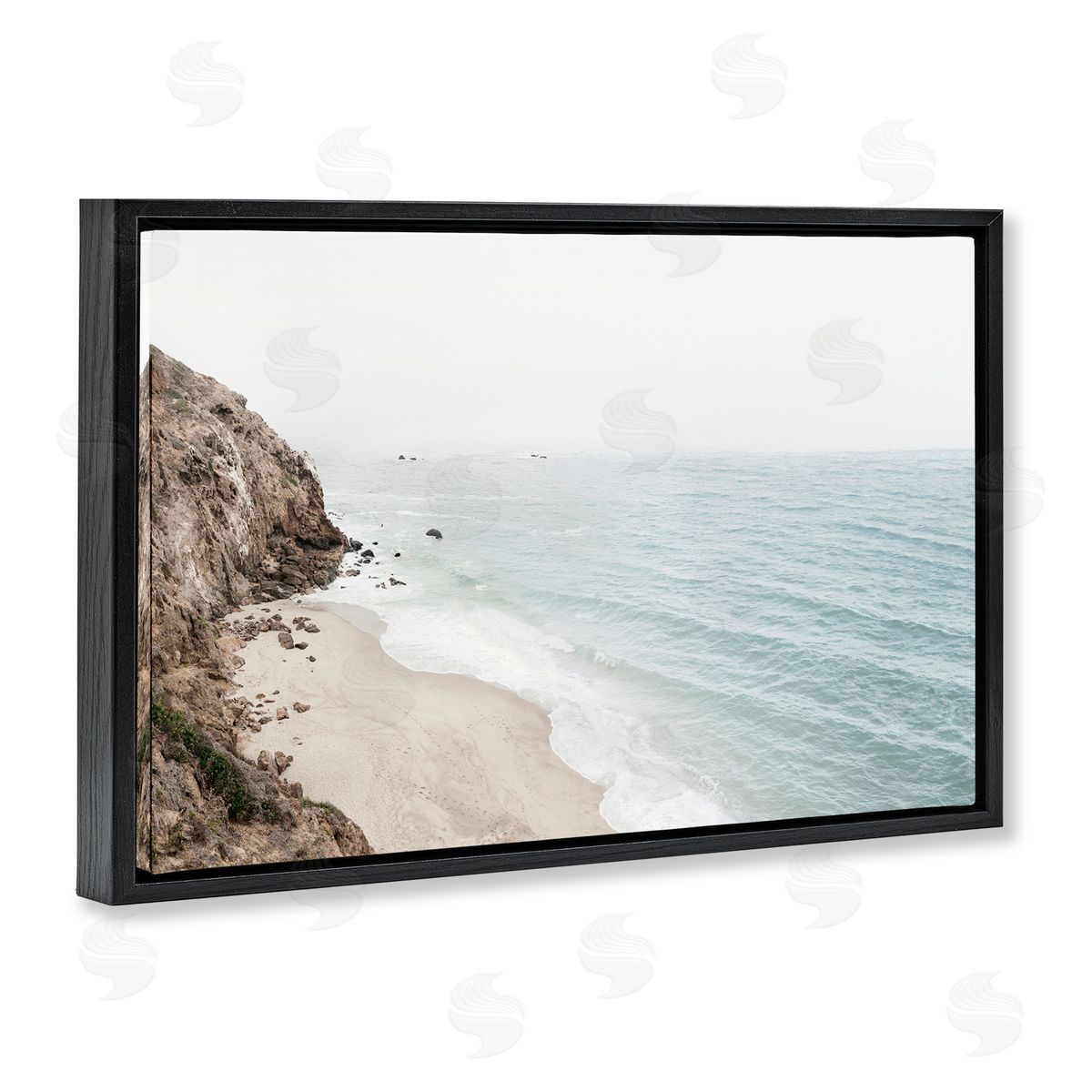 Sisi and Seb California Coast Cliffs Black Floating Frame Canvas Wall Art Print