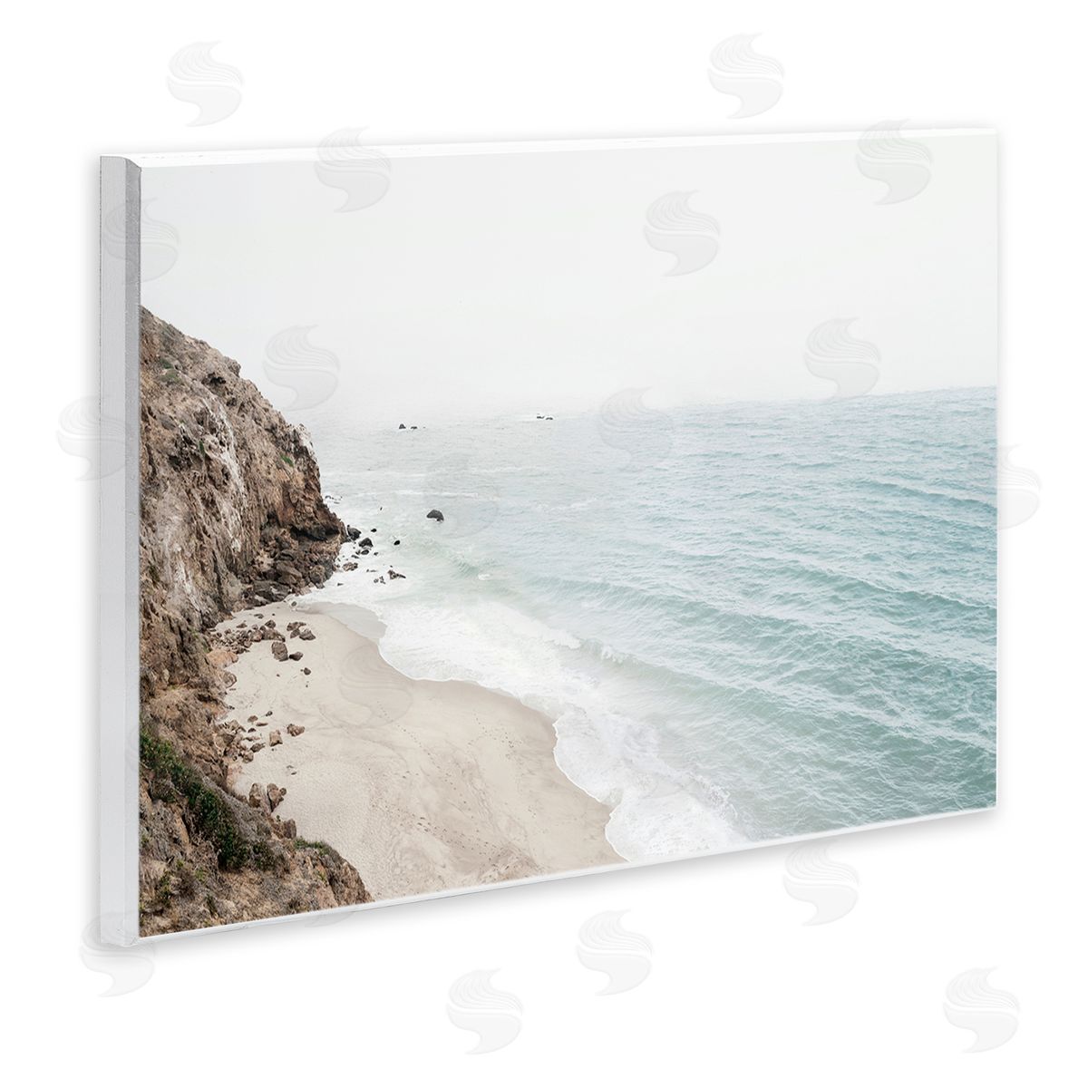 Sisi and Seb California Coast Cliffs Wooden Wall Plaque Art Print