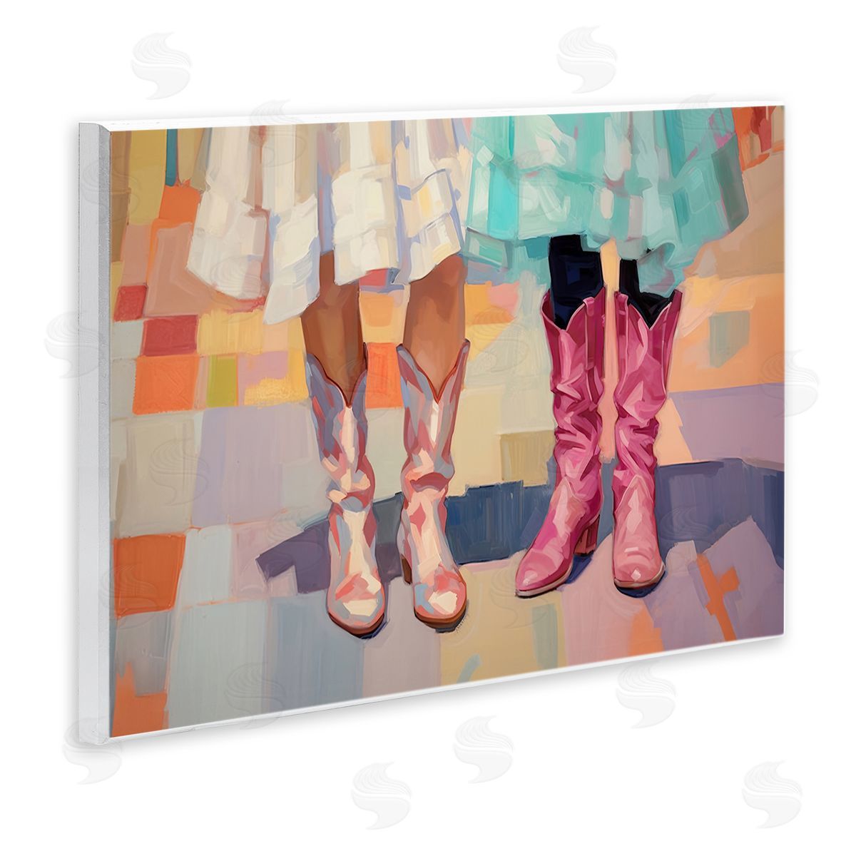Girls in Cowboy Boots Wood Plaque Wall Art, Home Decor by Sisi and Seb