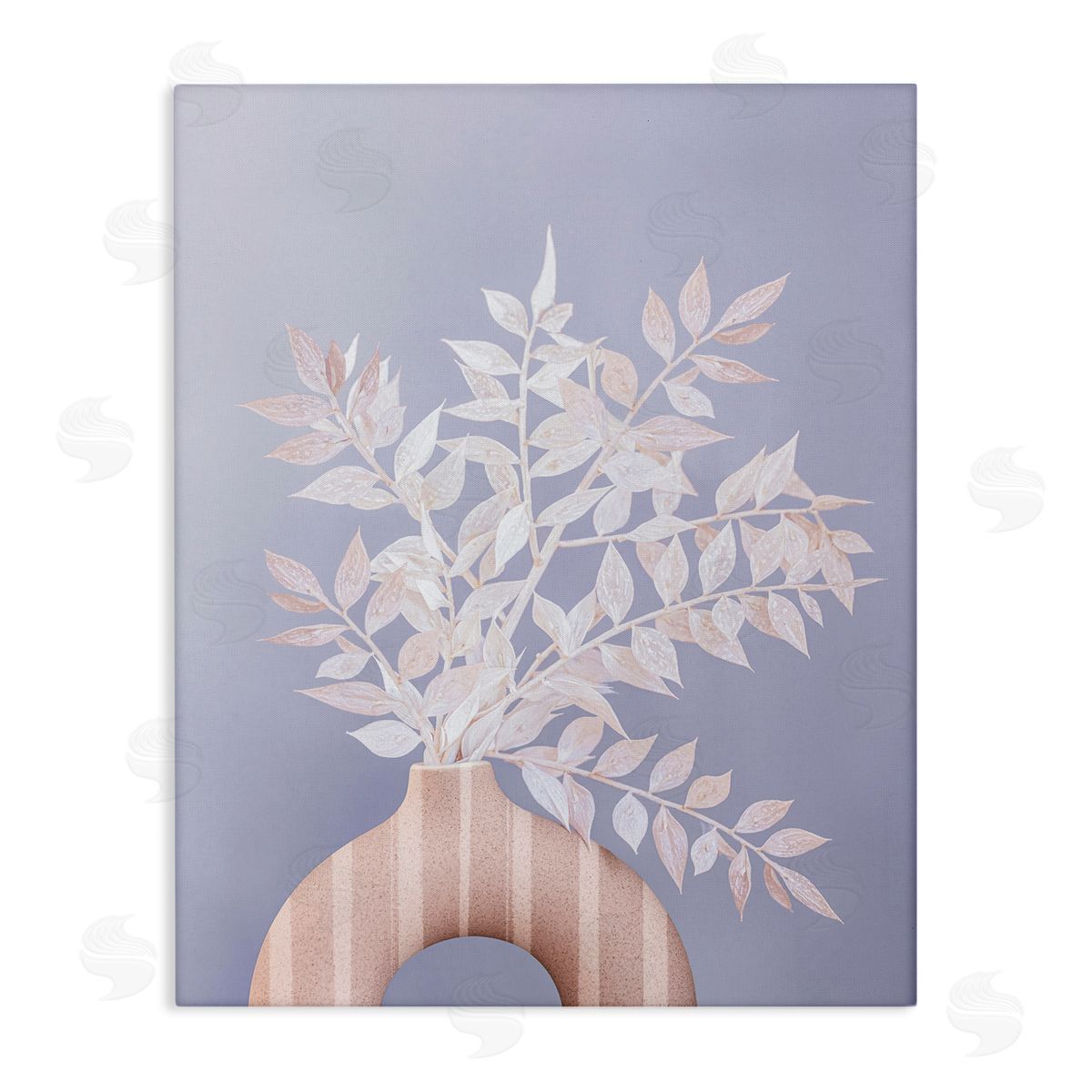 Sisi and Seb Ruscus Plant Circular Vase Canvas Wall Art Print