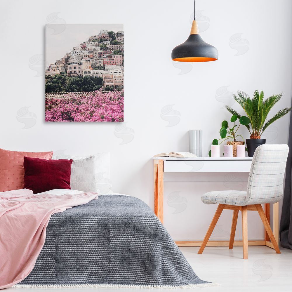 Sisi and Seb Positano Town Architecture Canvas Wall Art Print in Room