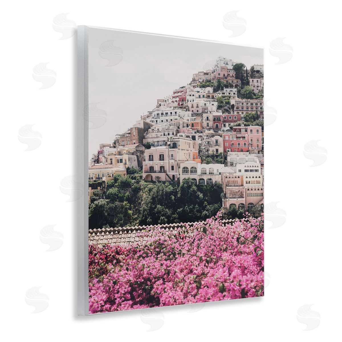 Sisi and Seb Positano Town Architecture Wooden Wall Plaque Art Print
