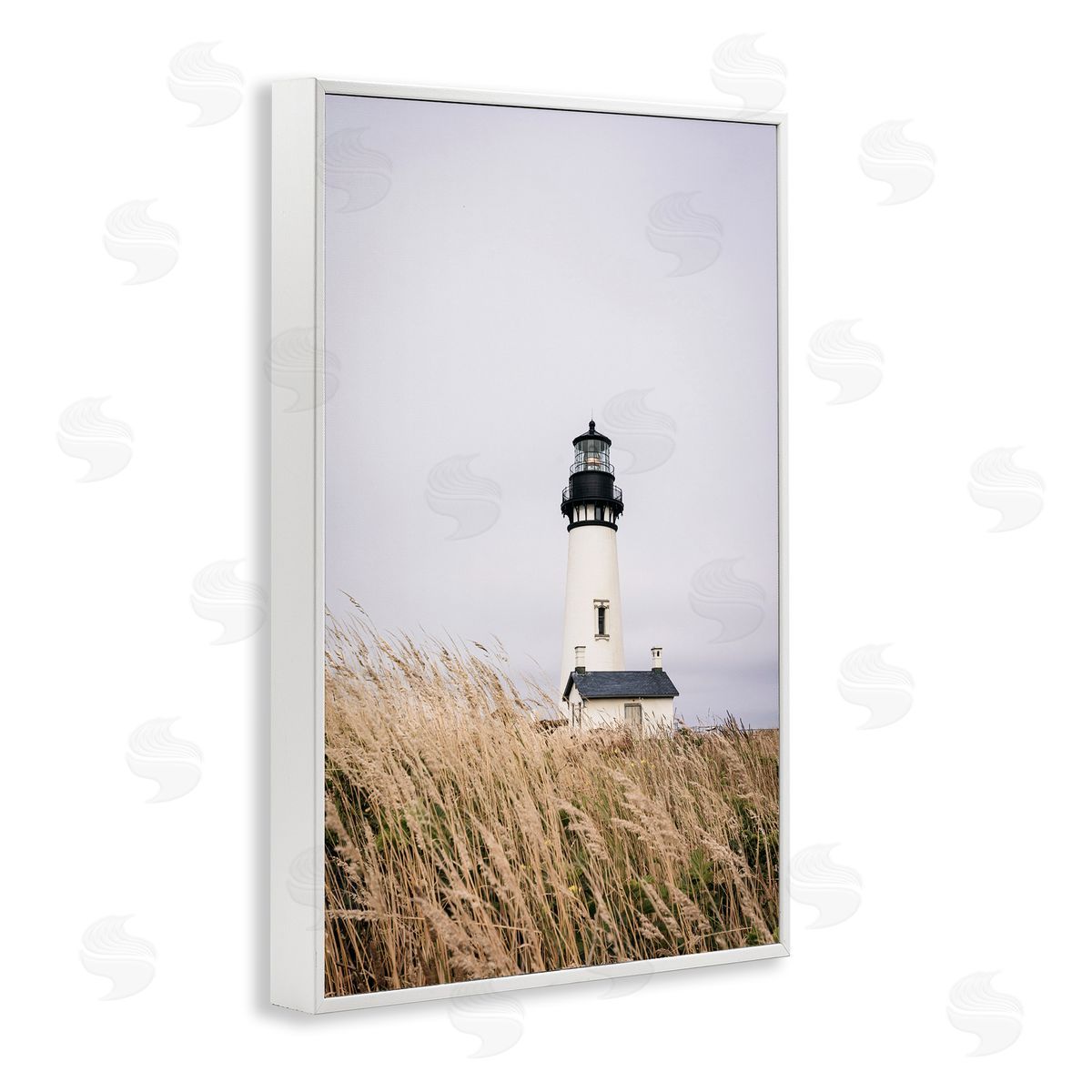 Sisi and Seb Peaceful Lighthouse Scenery White Framed Giclee Wall Art Print