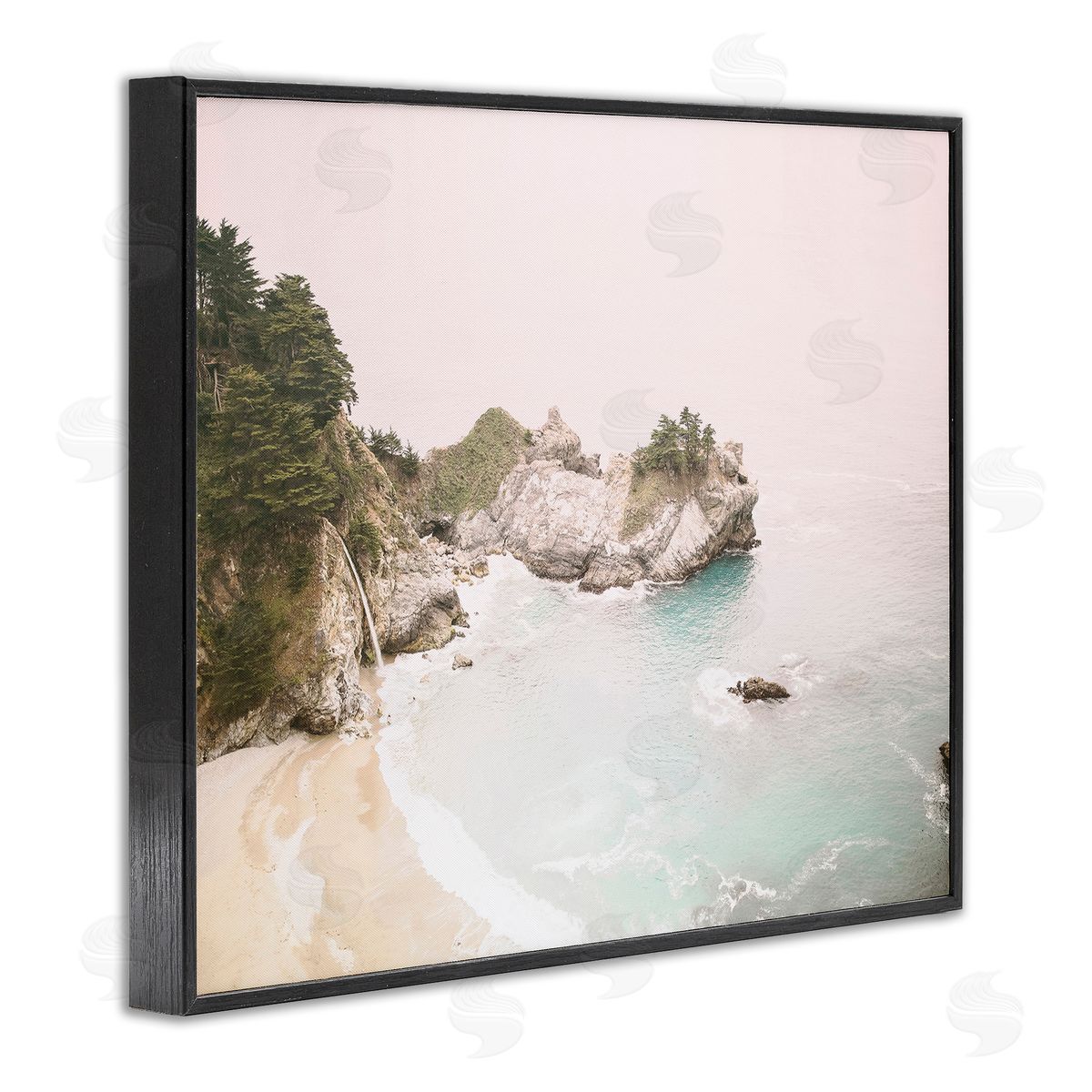Sisi and Seb McWays Falls Seascape Black Framed Giclee Wall Art Print