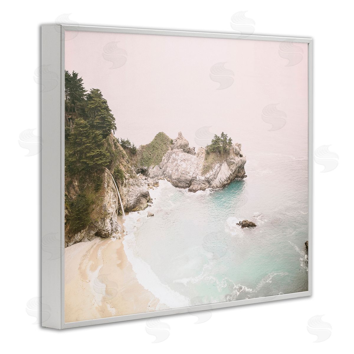 Sisi and Seb McWays Falls Seascape White Framed Giclee Wall Art Print