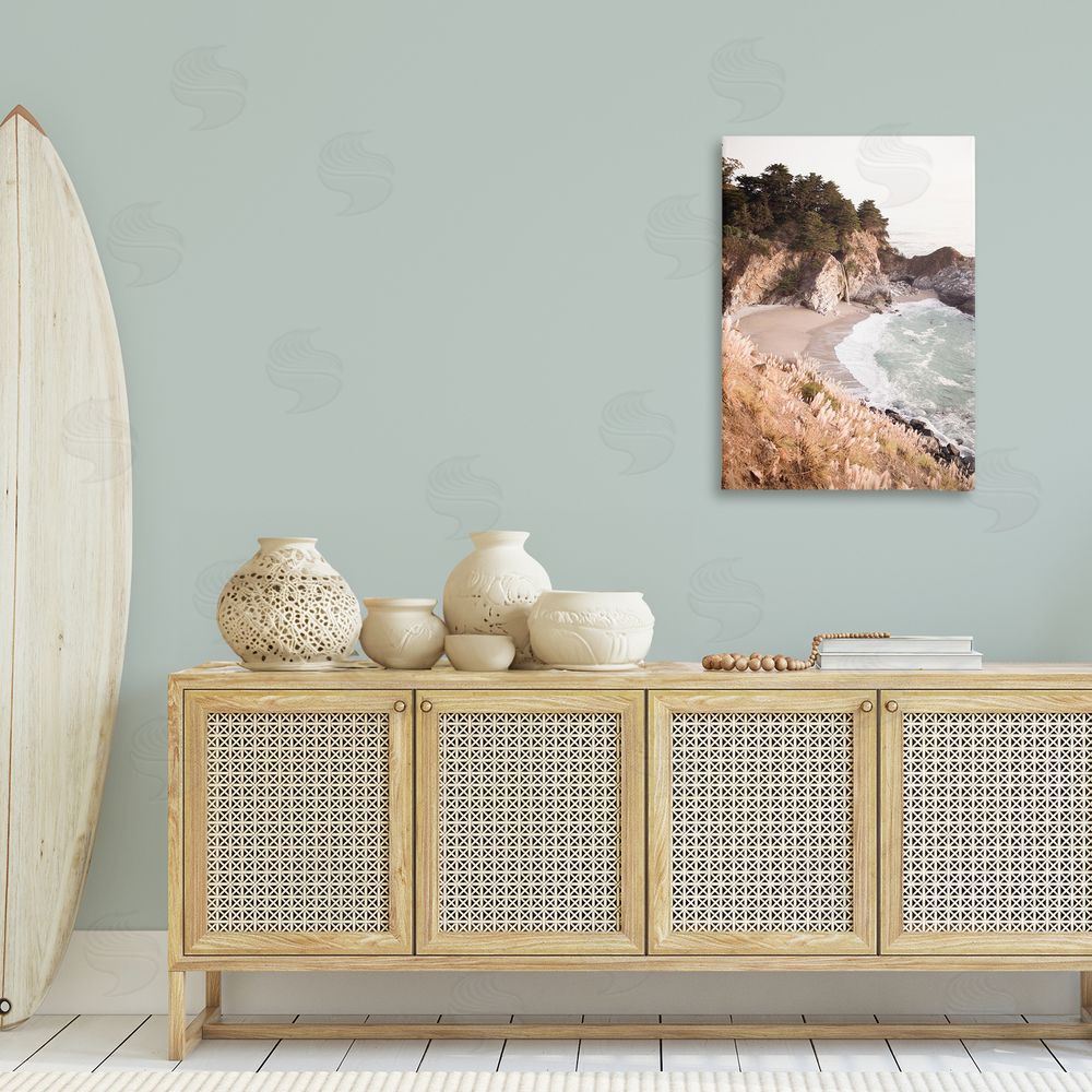 Sisi and Seb Rugged Rocky Cove Canvas Wall Art Print in Room