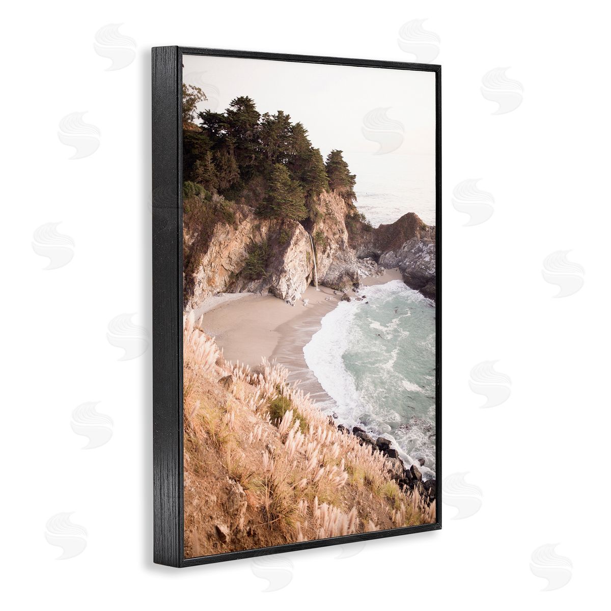 Sisi and Seb Rugged Rocky Cove Black Framed Giclee Wall Art Print
