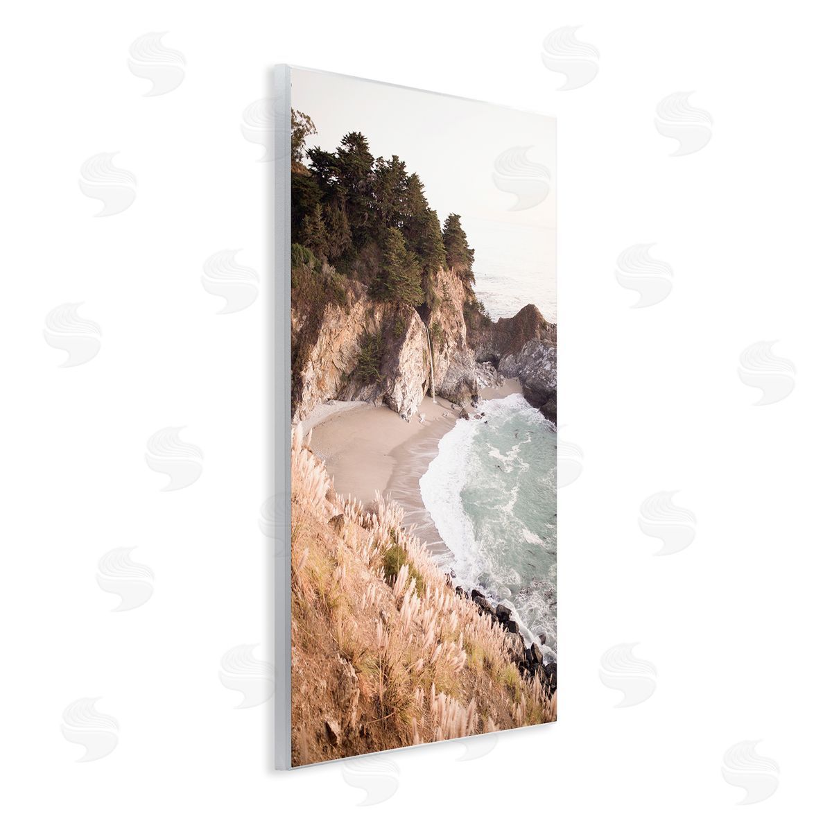 Sisi and Seb Rugged Rocky Cove Wooden Wall Plaque Art Print