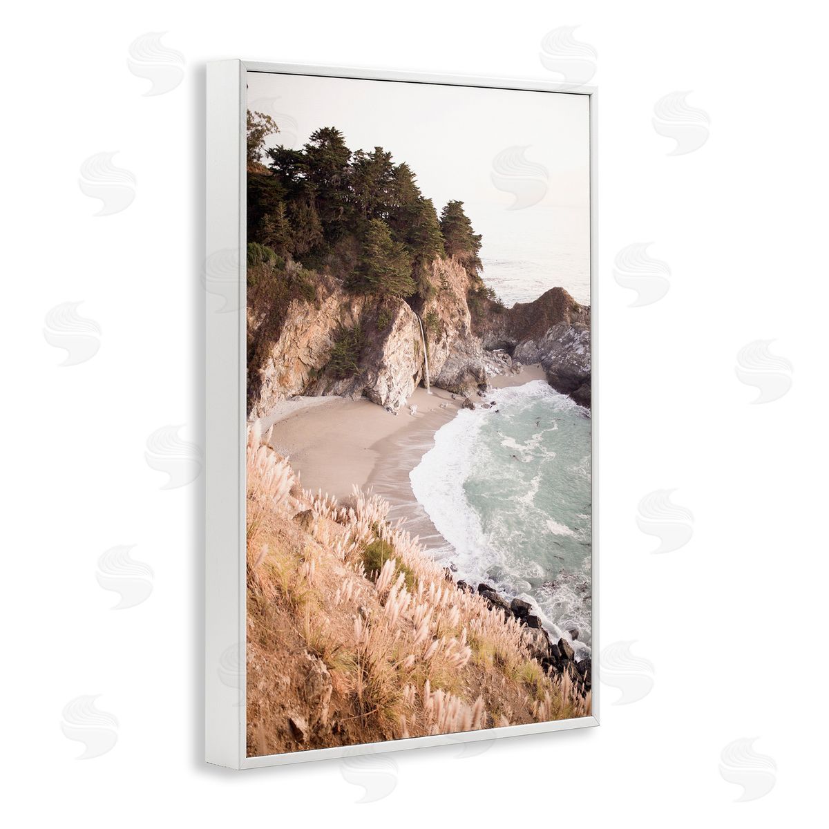 Sisi and Seb Rugged Rocky Cove White Framed Giclee Wall Art Print
