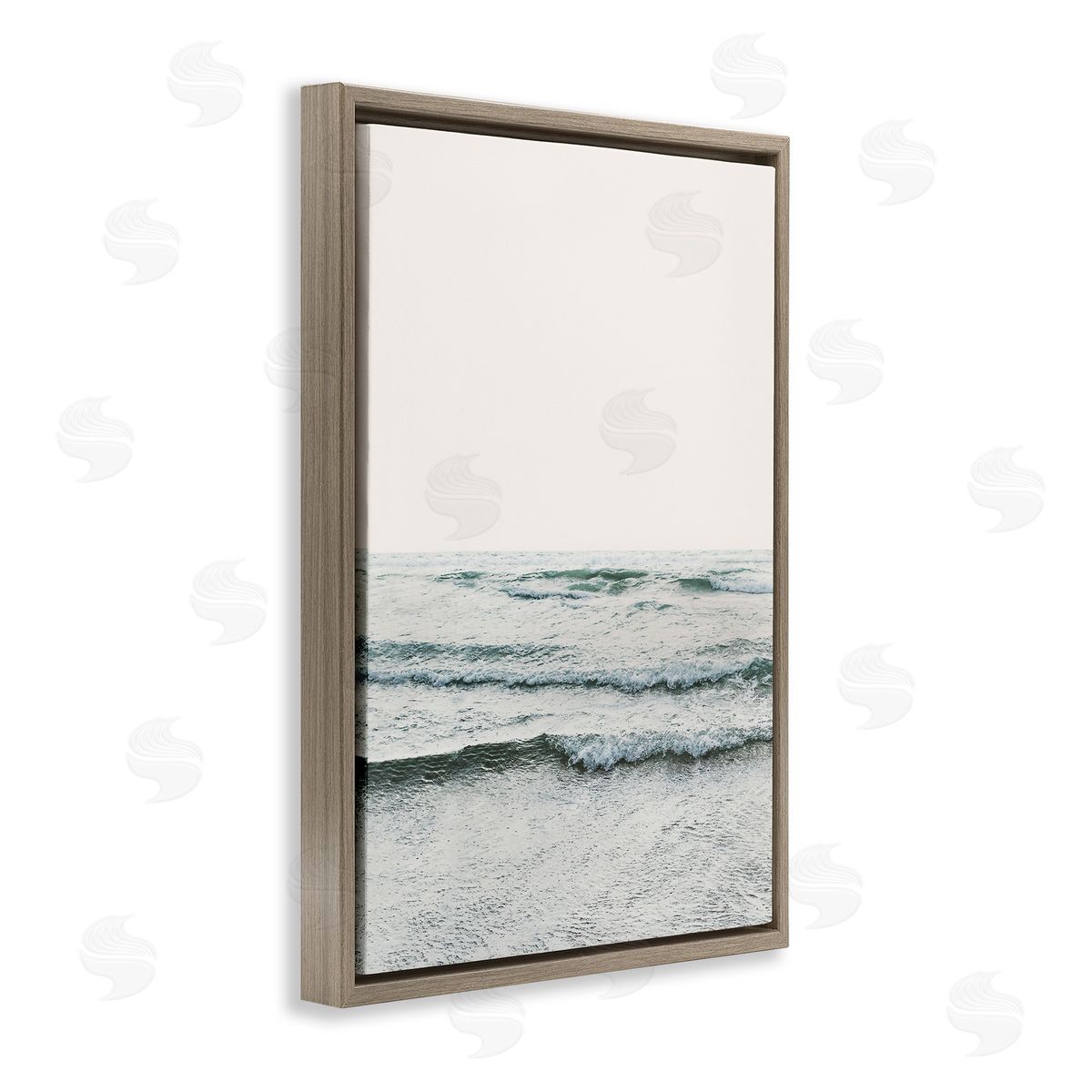 Sisi and Seb Rippling Ocean Tide Brown Floating Frame Canvas Wall Art Print
