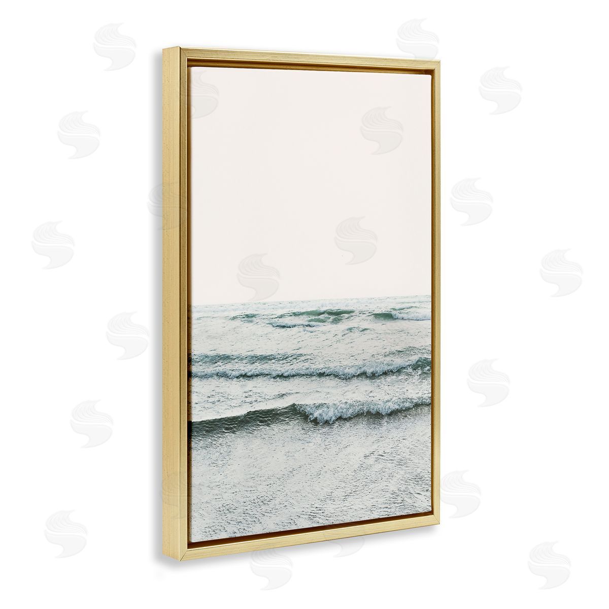 Sisi and Seb Rippling Ocean Tide Gold Floating Frame Canvas Wall Art Print