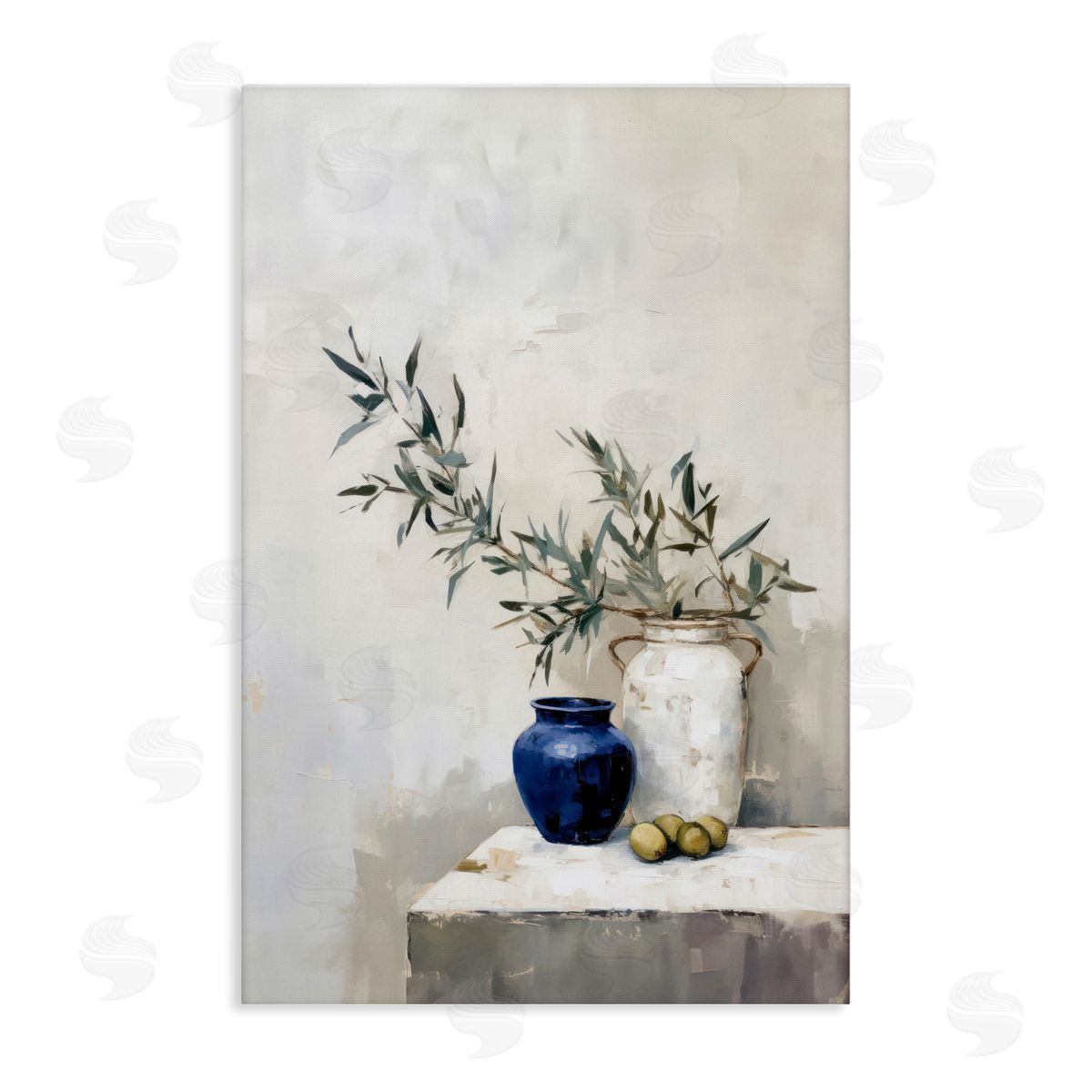 Sisi and Seb Olives & Pottery Still Life Canvas Wall Art Print