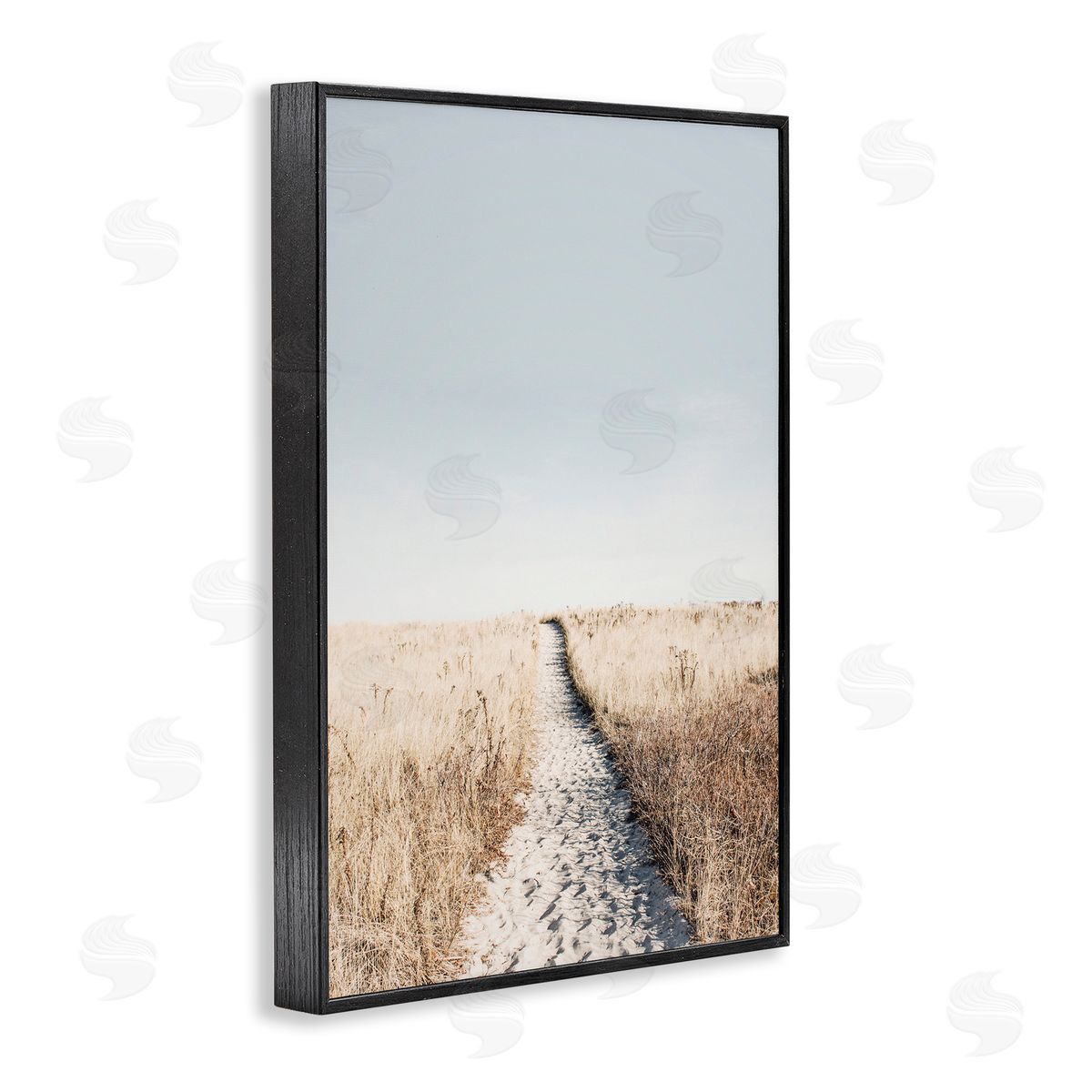 Sisi and Seb Path with Sandy Footprints Black Framed Giclee Wall Art Print