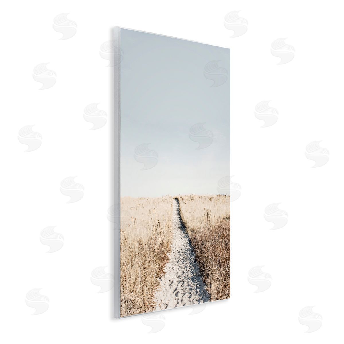Sisi and Seb Path with Sandy Footprints Wooden Wall Plaque Art Print