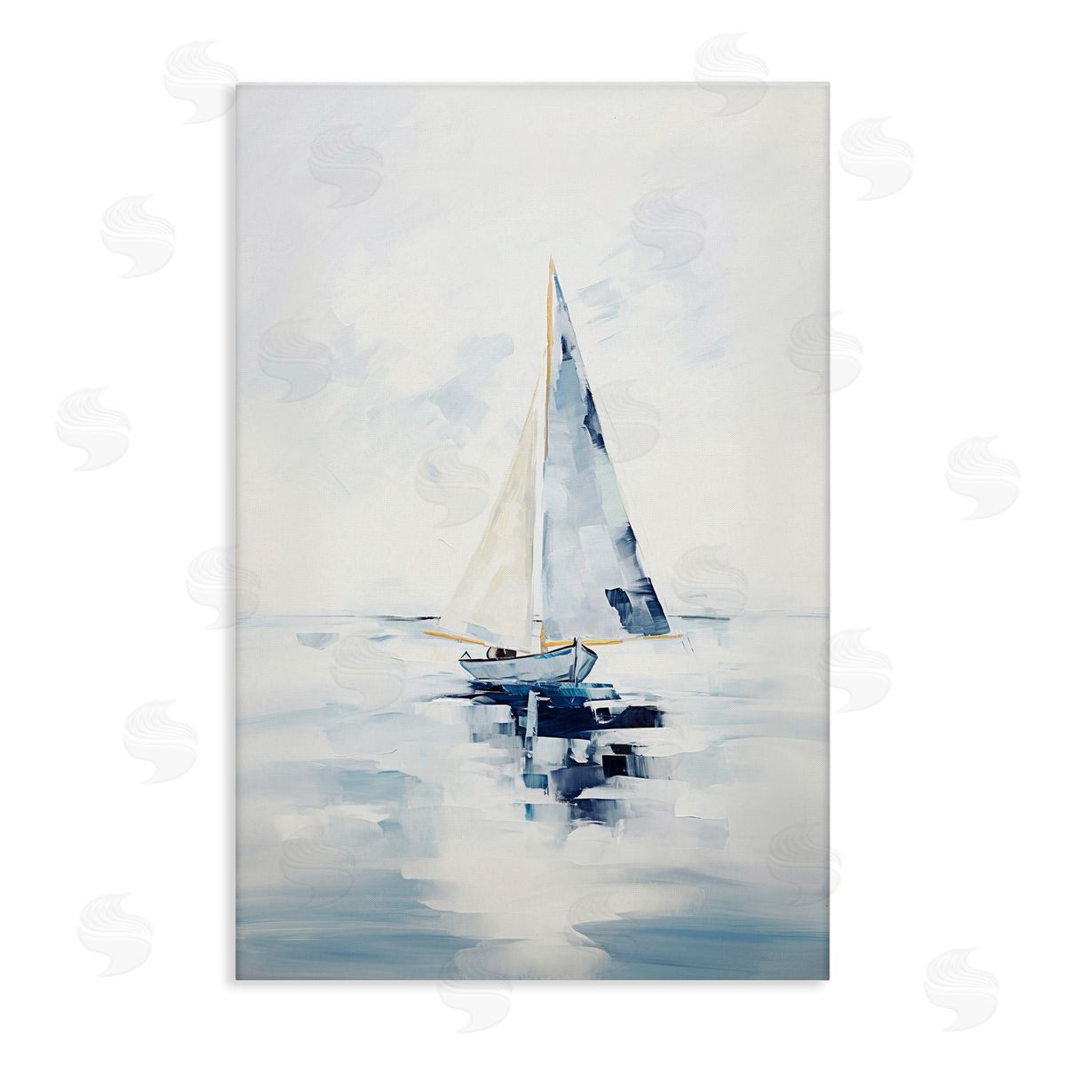 Sisi and Seb Abstract Paint Strokes Boat Canvas Wall Art Print