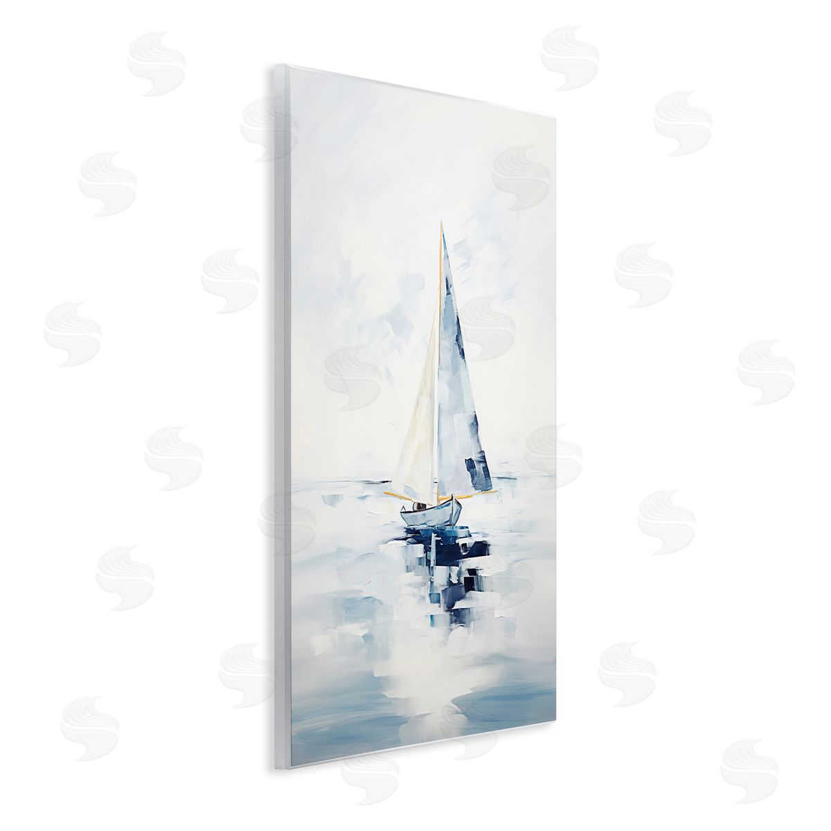 Sisi and Seb Abstract Paint Strokes Boat Wooden Wall Plaque Art Print
