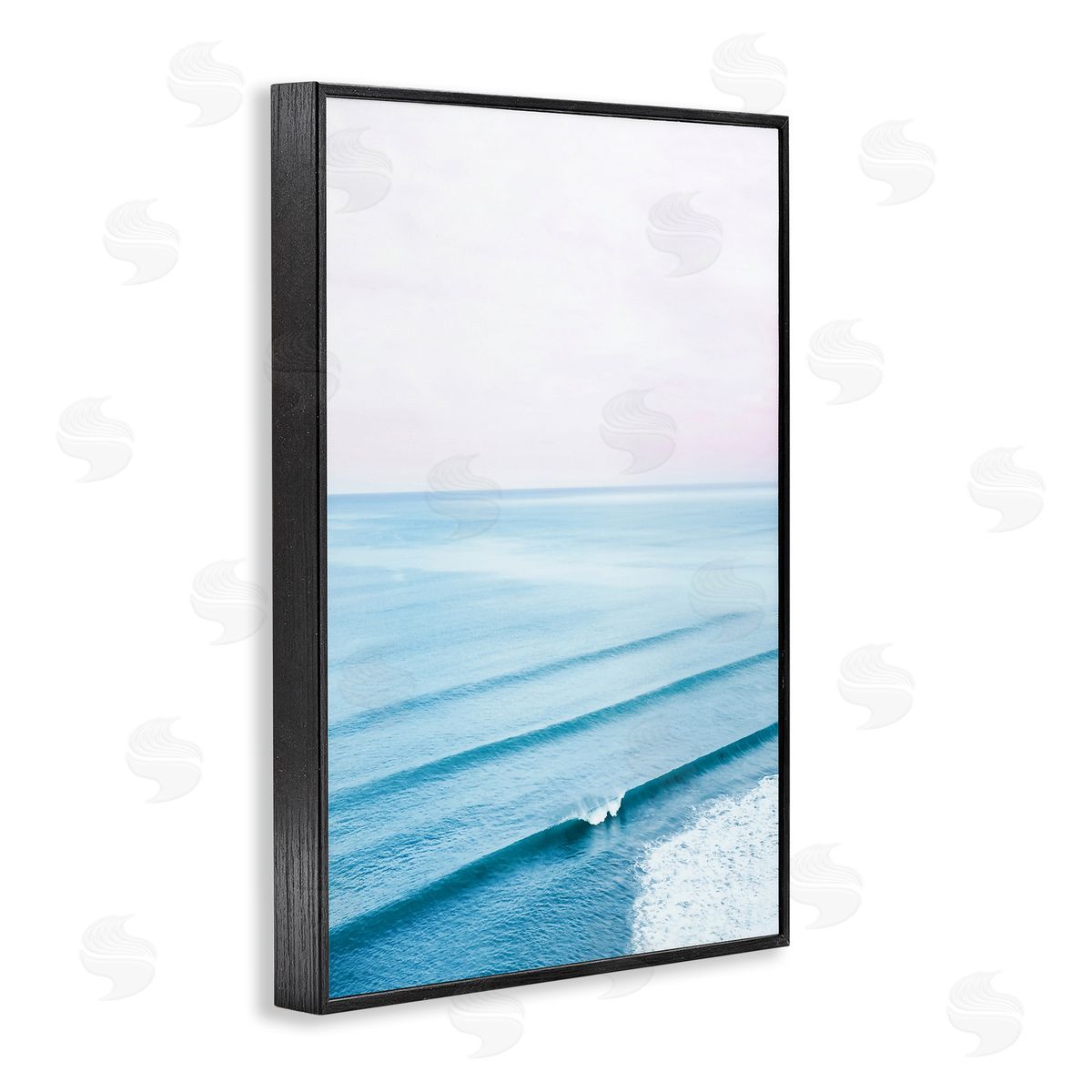 Sisi and Seb Coastal Breaking Wave Black Framed Giclee Wall Art Print