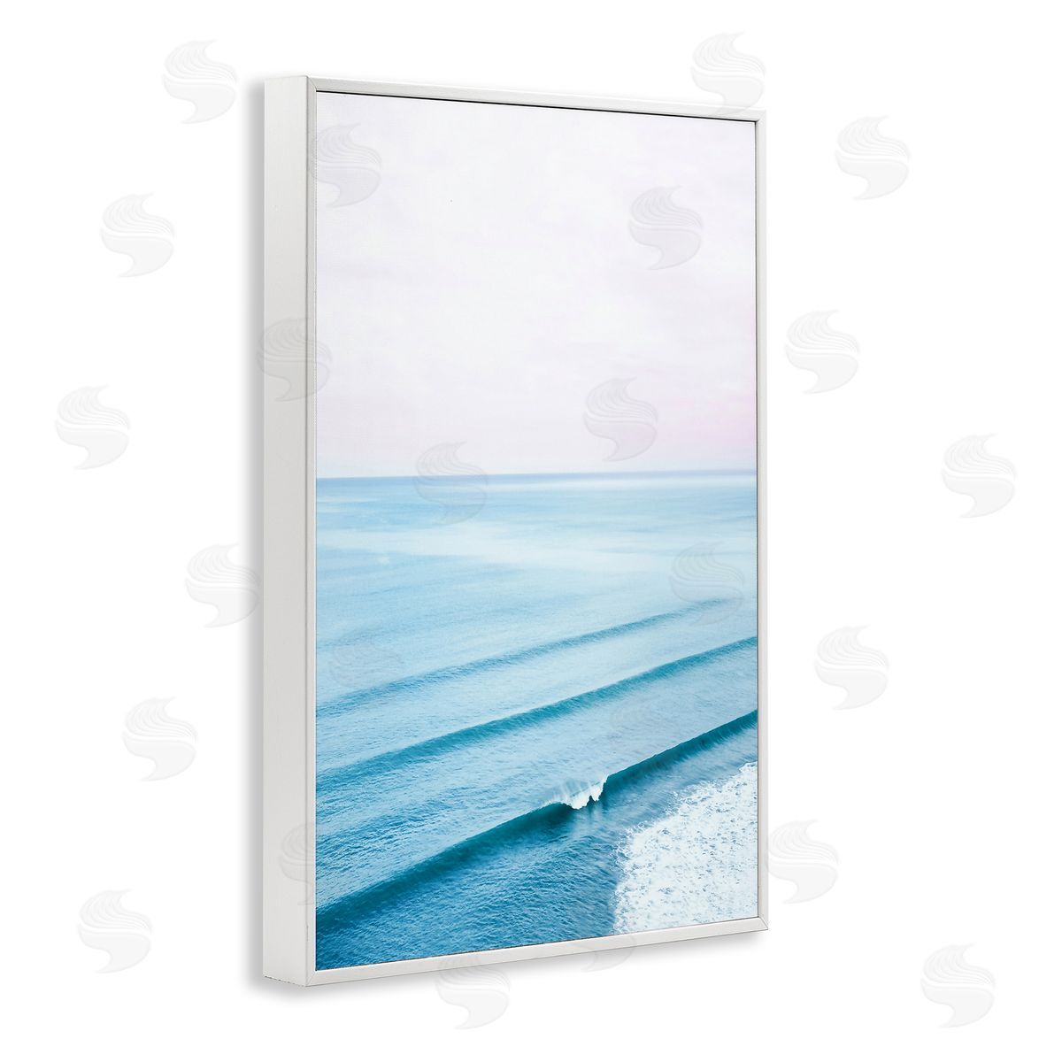Sisi and Seb Coastal Breaking Wave White Framed Giclee Wall Art Print