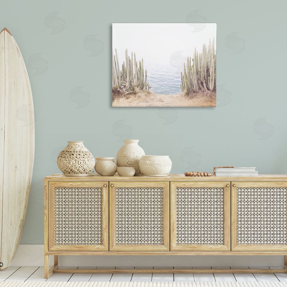 Sisi and Seb Seaside Cacti Plants Canvas Wall Art Print in Room