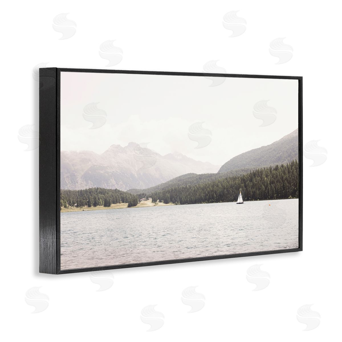Sisi and Seb Summer Sailboat View Black Framed Giclee Wall Art Print