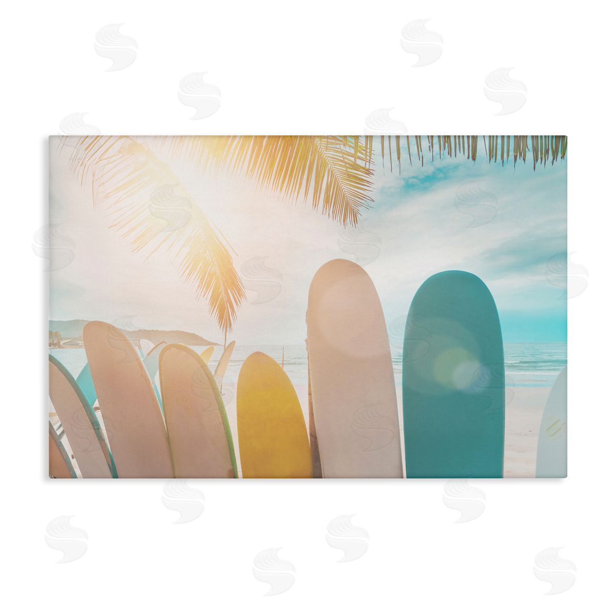 Sisi and Seb Sunny Beach Surfboards Canvas Wall Art Print