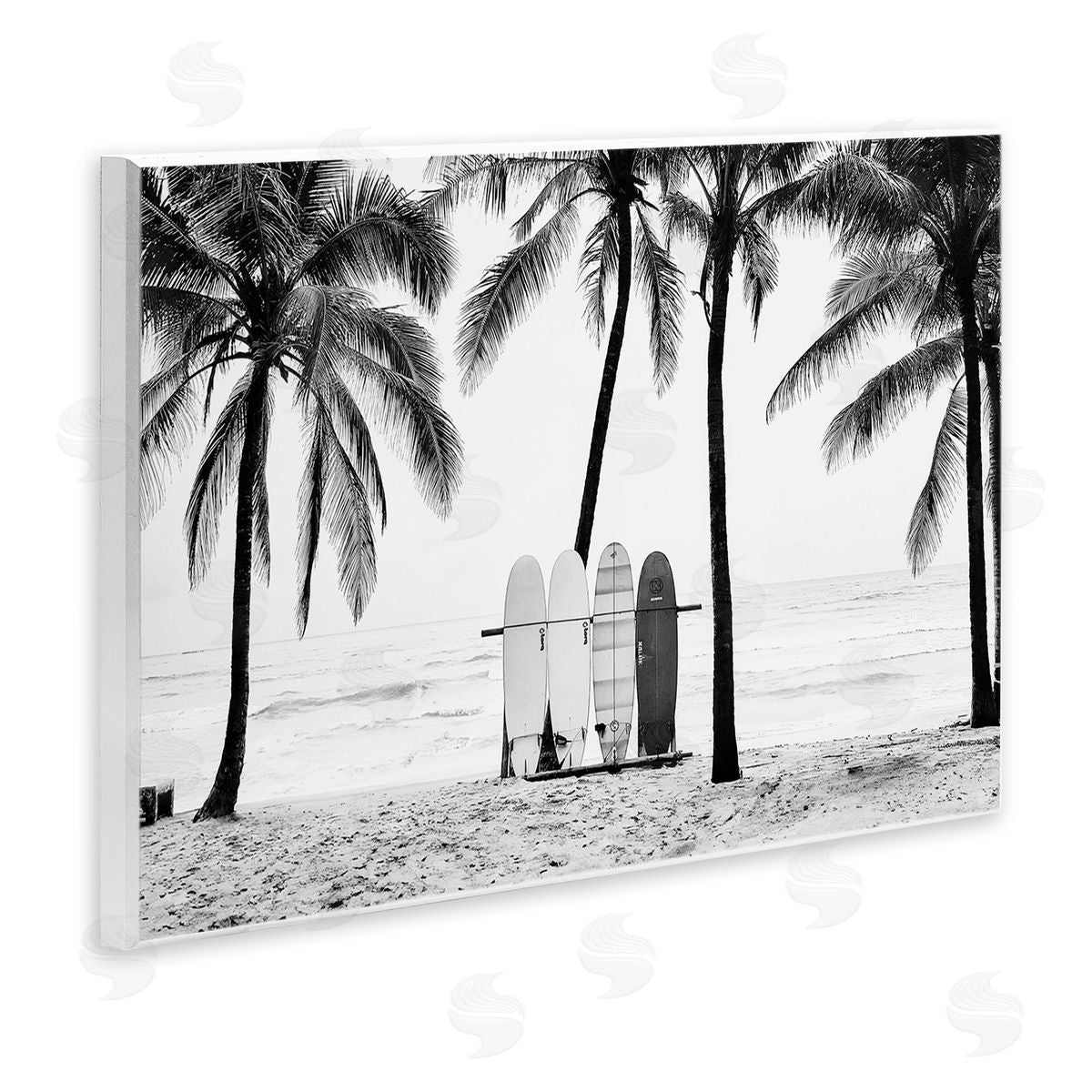 Sisi and Seb Centered Surf Boards View Wooden Wall Plaque Art Print