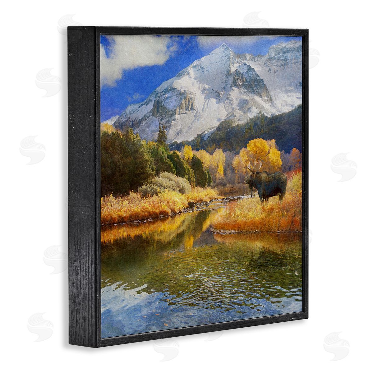 Chris Vest Moose on Dolores River Black Framed Giclee Wall Art Print