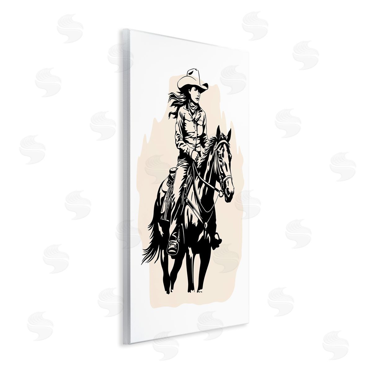 Andrea Haase Saddle Sisters Cowgirl Wooden Wall Plaque Art Print