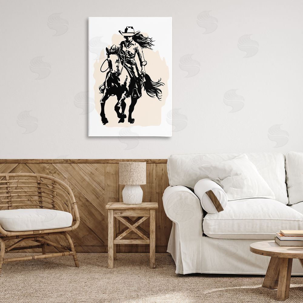 Andrea Haase Saddle Sisters Girl Canvas Wall Art Print in Room