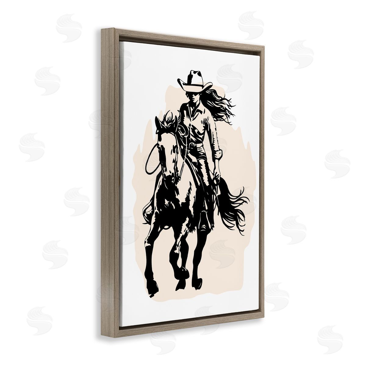 Andrea Haase Saddle Sisters Girl Brown Floating Frame Canvas Wall Art Print